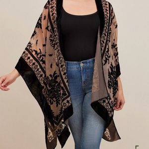 Torrid Velvet Burnout Ruana One Size